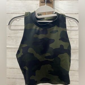 All In Motion Green Camo Sleeveless Tank/Sports Bra Top‎